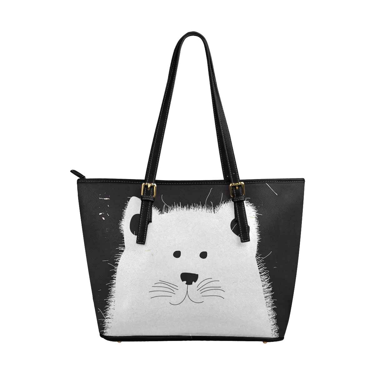 Funny Cute Panda & Bear Leather Tote Shoulder Bag for Women - Stylish Handbag for Work, Shopping & Travel | InterestPrint