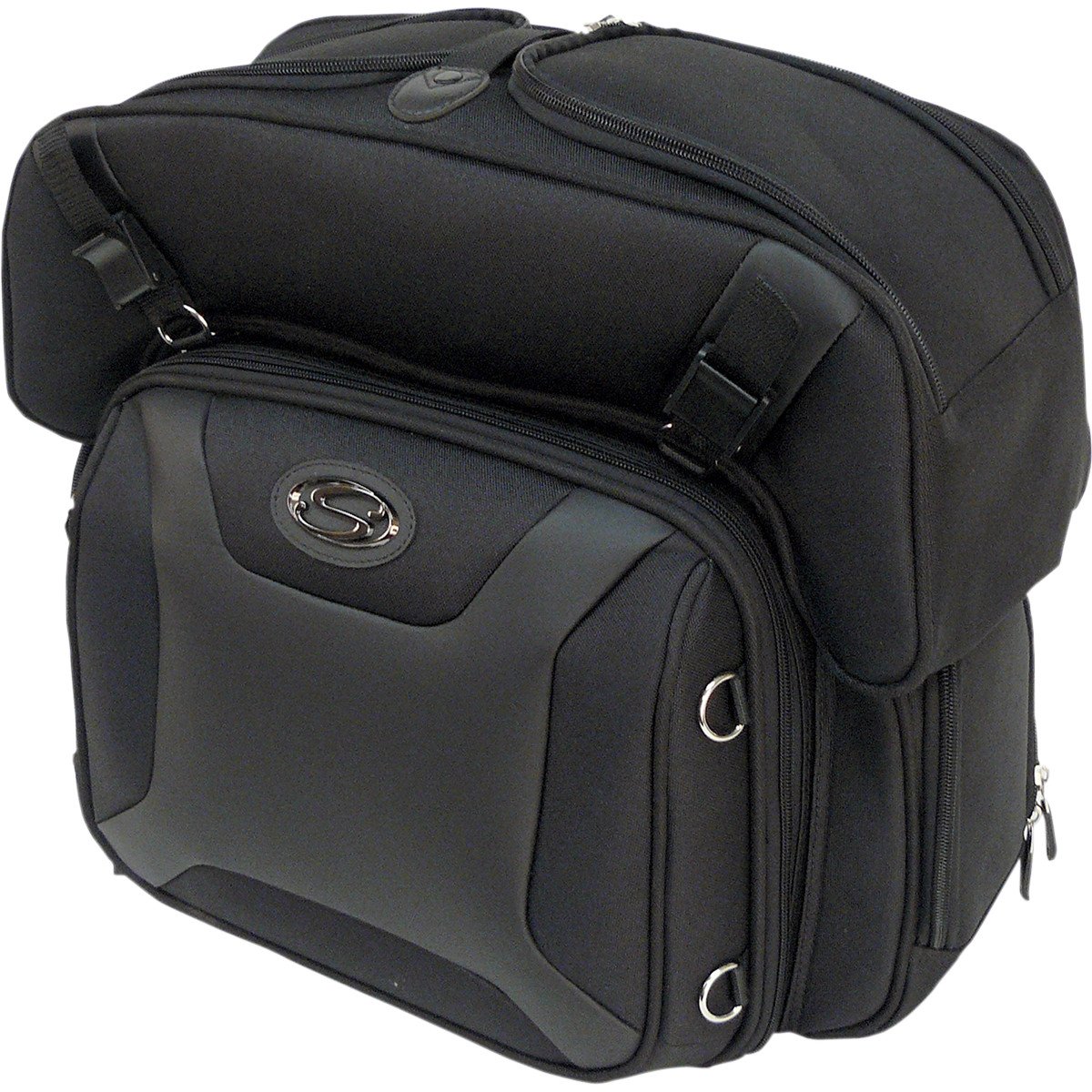 Saddlemen 3515-0141 Sport Sissy Bar and Combo Bag - Motorcycle Luggage for Harley Davidson & Cruisers - Perfect for Long Rides & Road Trips