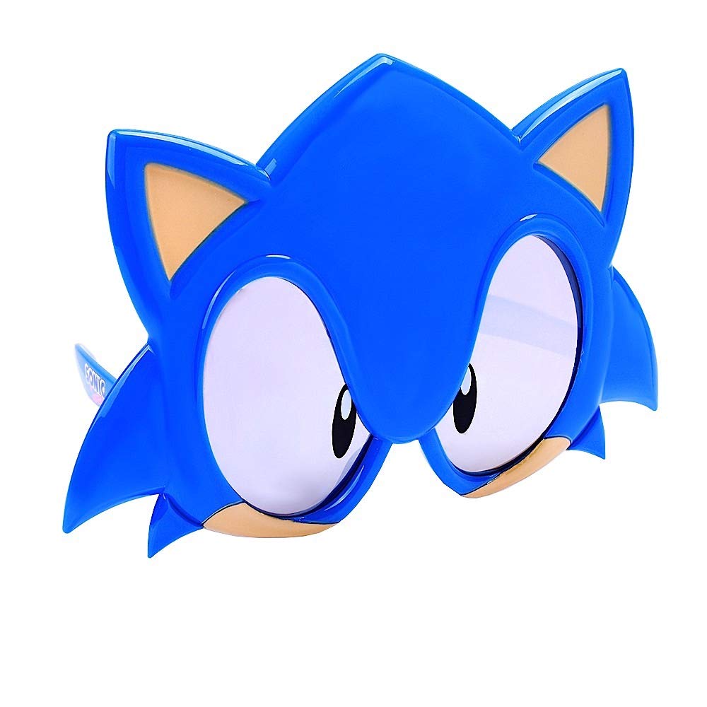 Official SEGA Sonic the Hedgehog Sunglasses - Sun-Staches Costume Accessory for Cosplay & Halloween - One Size Fits Most Adults - Perfect for Themed Parties, Comic Con & Gaming Events