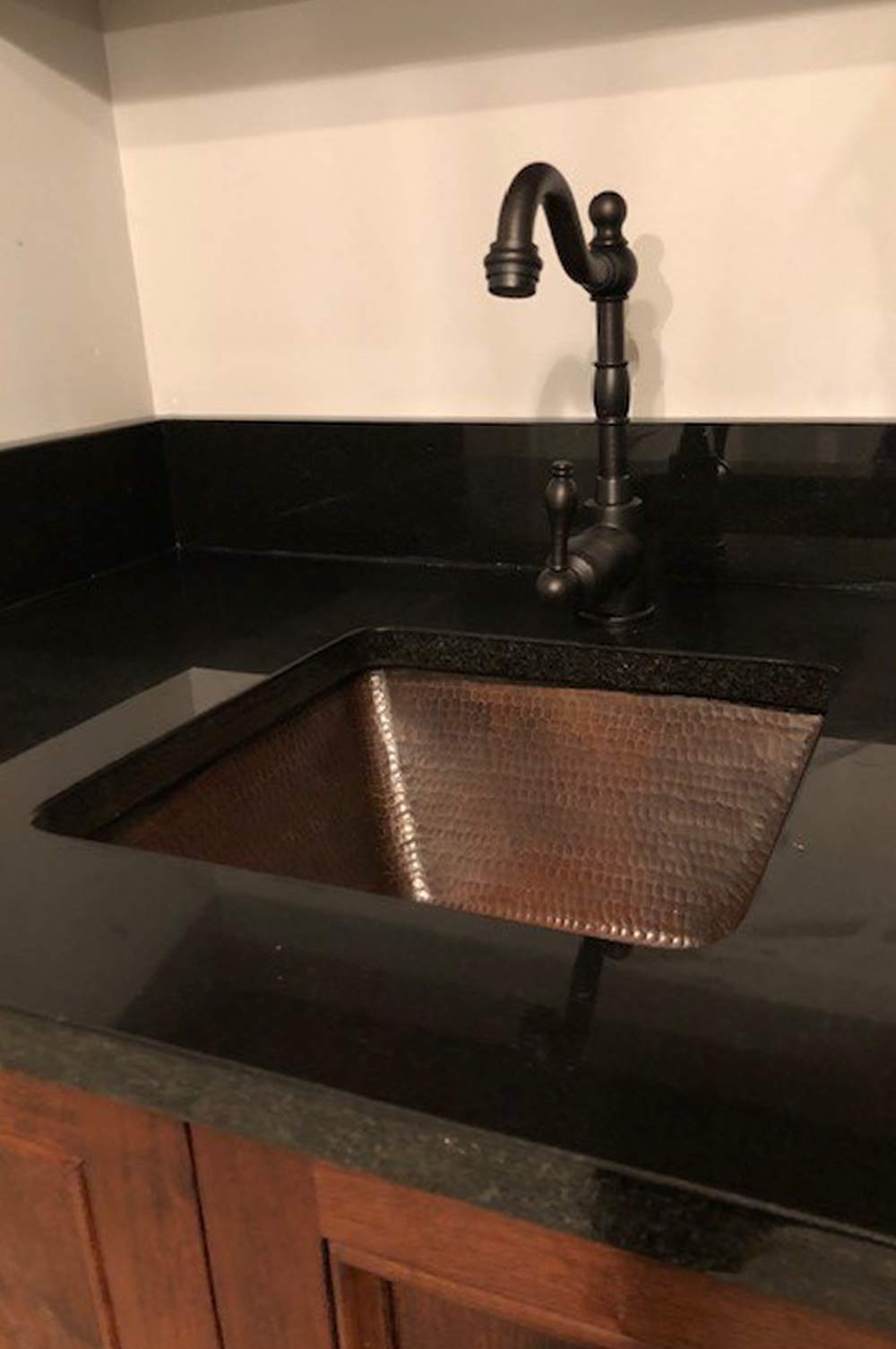 Premier Copper Products BS15DB3 15-Inch Hammered Copper Farmhouse Sink - Oil Rubbed Bronze Finish, 3.5-Inch Drain - Perfect for Kitchen & Bathroom Renovations