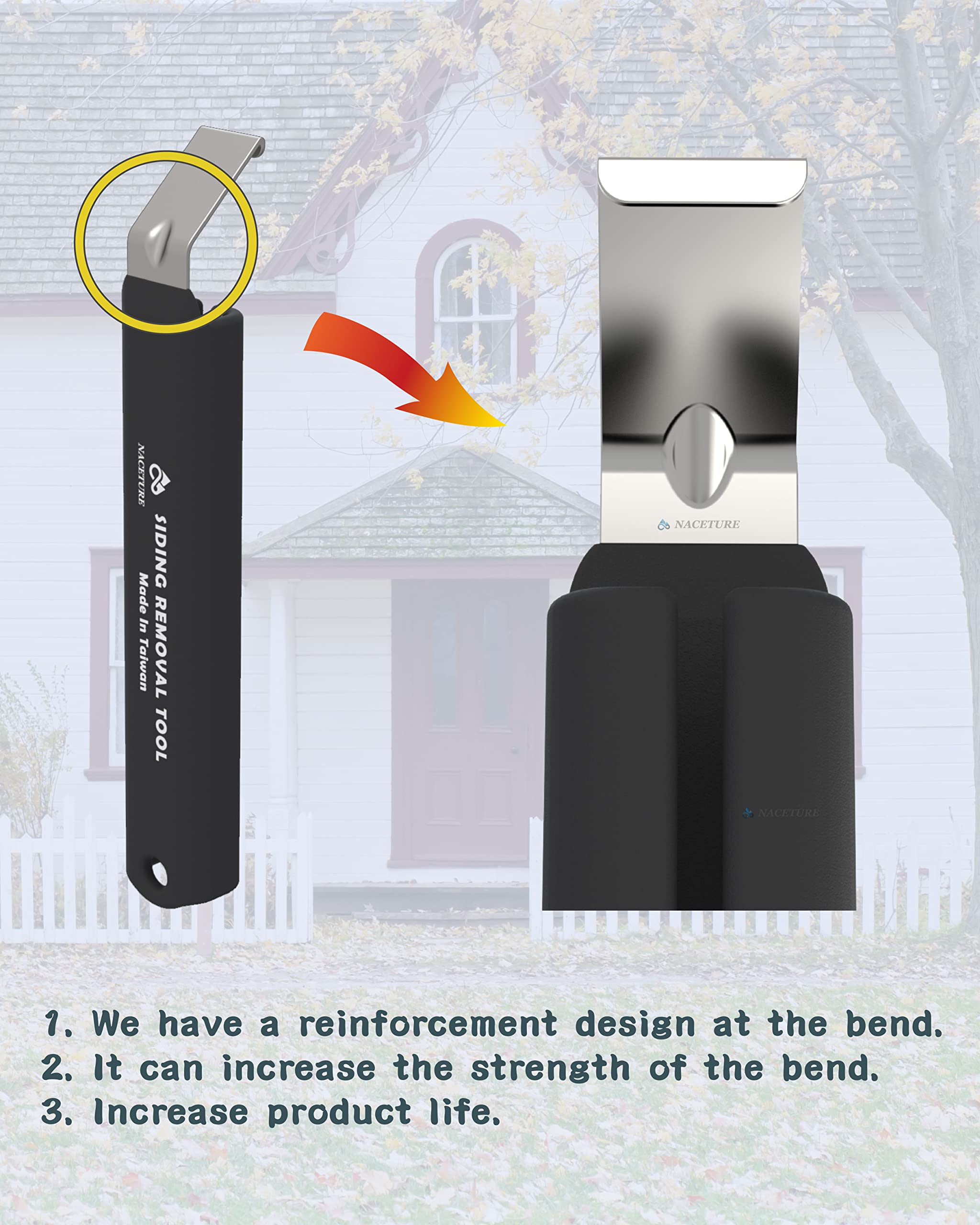 Vinyl Siding Removal Tool - Heavy Duty Zip Tool for Siding Installation & Repair - Extra Long Non-Slip Grip Handle (Black) - Perfect for Home Improvement & DIY Projects