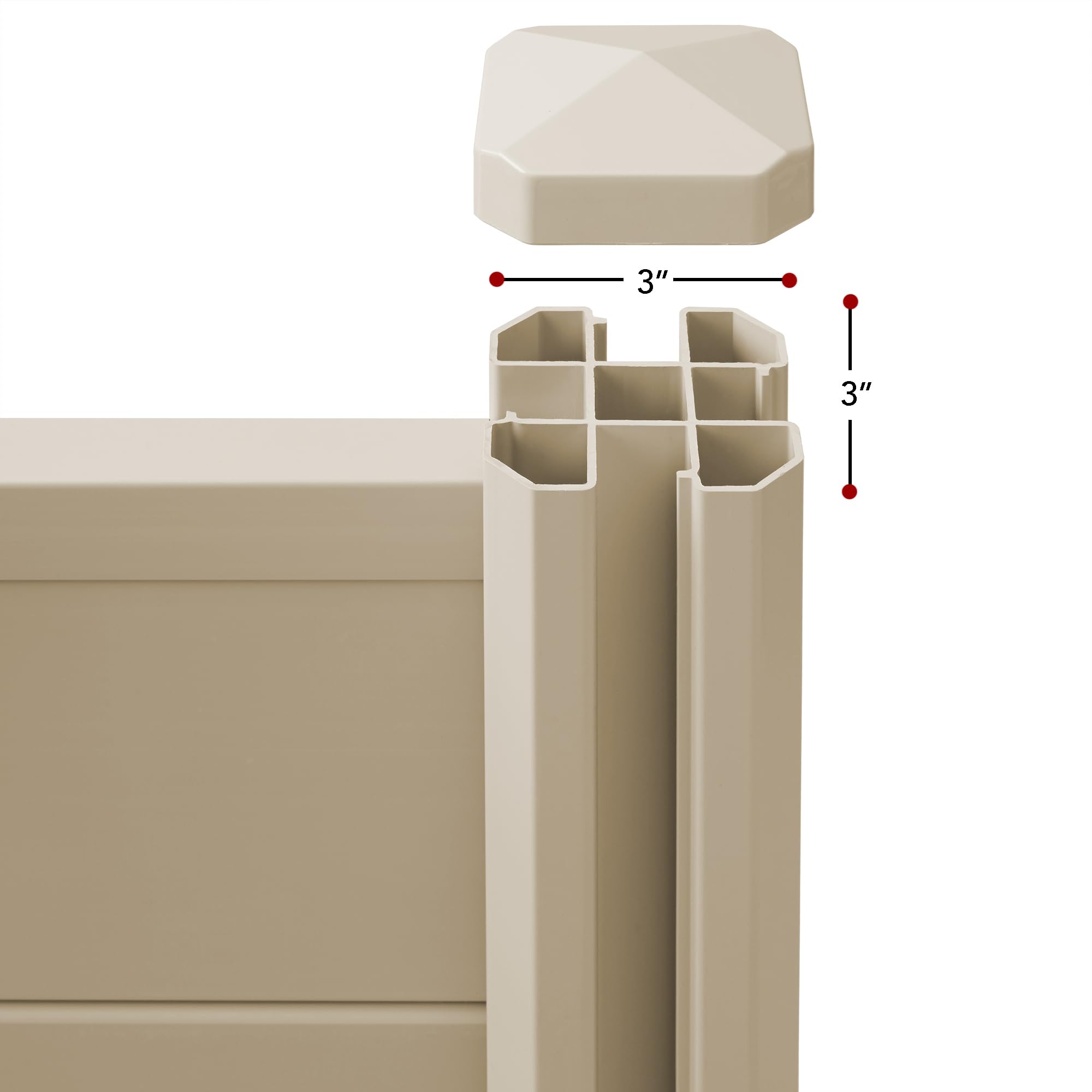 Casafield 42x42 Inch Outdoor Privacy Screen - Durable Vinyl Fence Panel for AC Units, Trash Cans & Pool Equipment - Tan Color - Perfect for Backyard, Patio & Garden Privacy Solutions