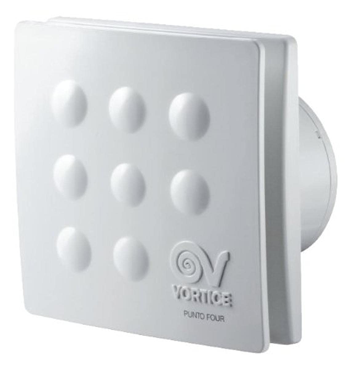 Vortice MFO100/4 11145 Wall Mounted Helical Extractor Fan - 10CM, No Timer, 15W, White - Perfect for Kitchen, Bathroom & Garage Ventilation