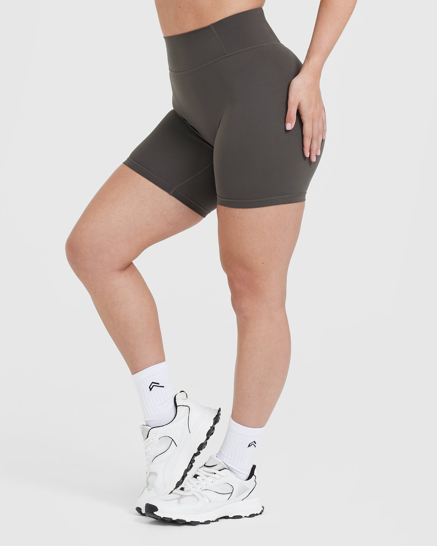 Timeless High Waisted Shorts for Women - 6 Inch Inseam | Deep Taupe Color | Perfect for Summer, Beach & Casual Outfits