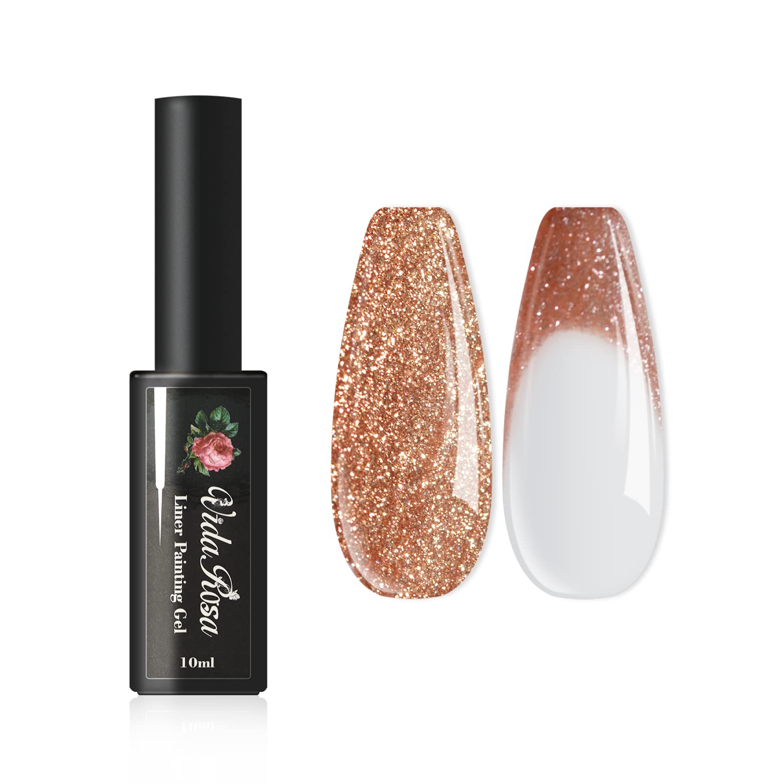 VidaRosa 10ML Rose Gold UV LED Gel Nail Polish Pen Set - 3D Nail Art Liner for DIY Manicure, Salon Professional Nail Design & Drawing | Perfect for Home Use, Nail Salons, and Gift Giving