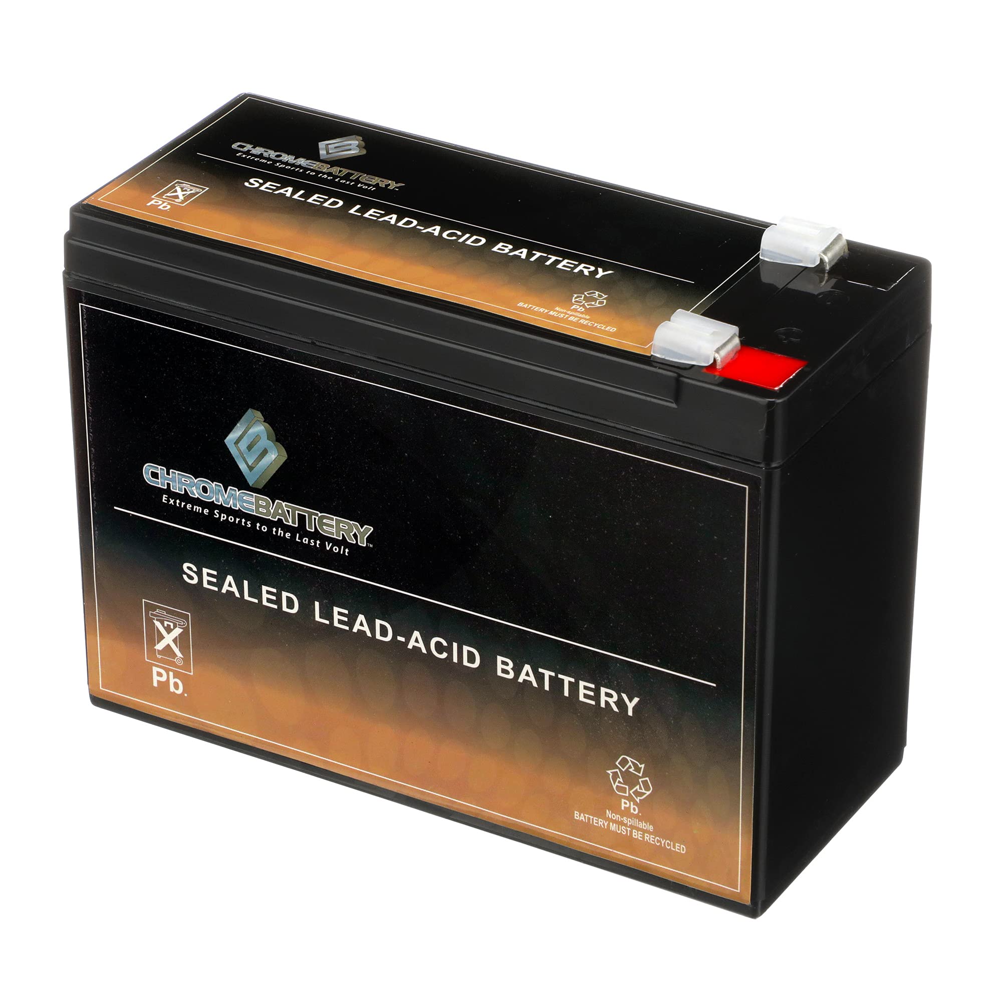 12V 10AH Rechargeable Sealed Lead Acid Battery - Power-Sonic PSH-12100F2 for Solar Panels, UPS Backup, Emergency Lights & Security Systems