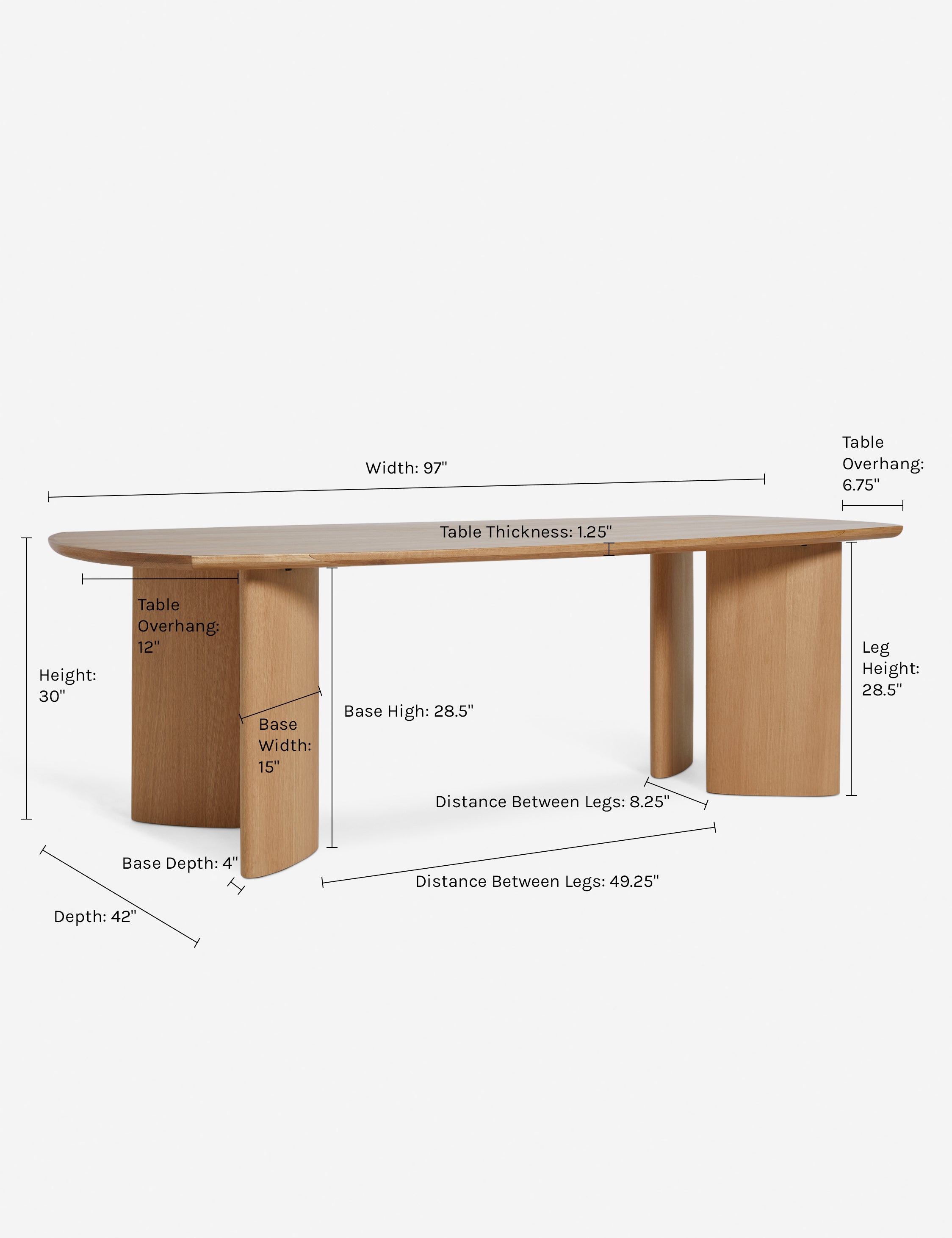 Eny Lee Parker Elle Dining Table - Modern Wooden Dining Table for Home & Restaurant - Perfect for Family Gatherings & Dinner Parties