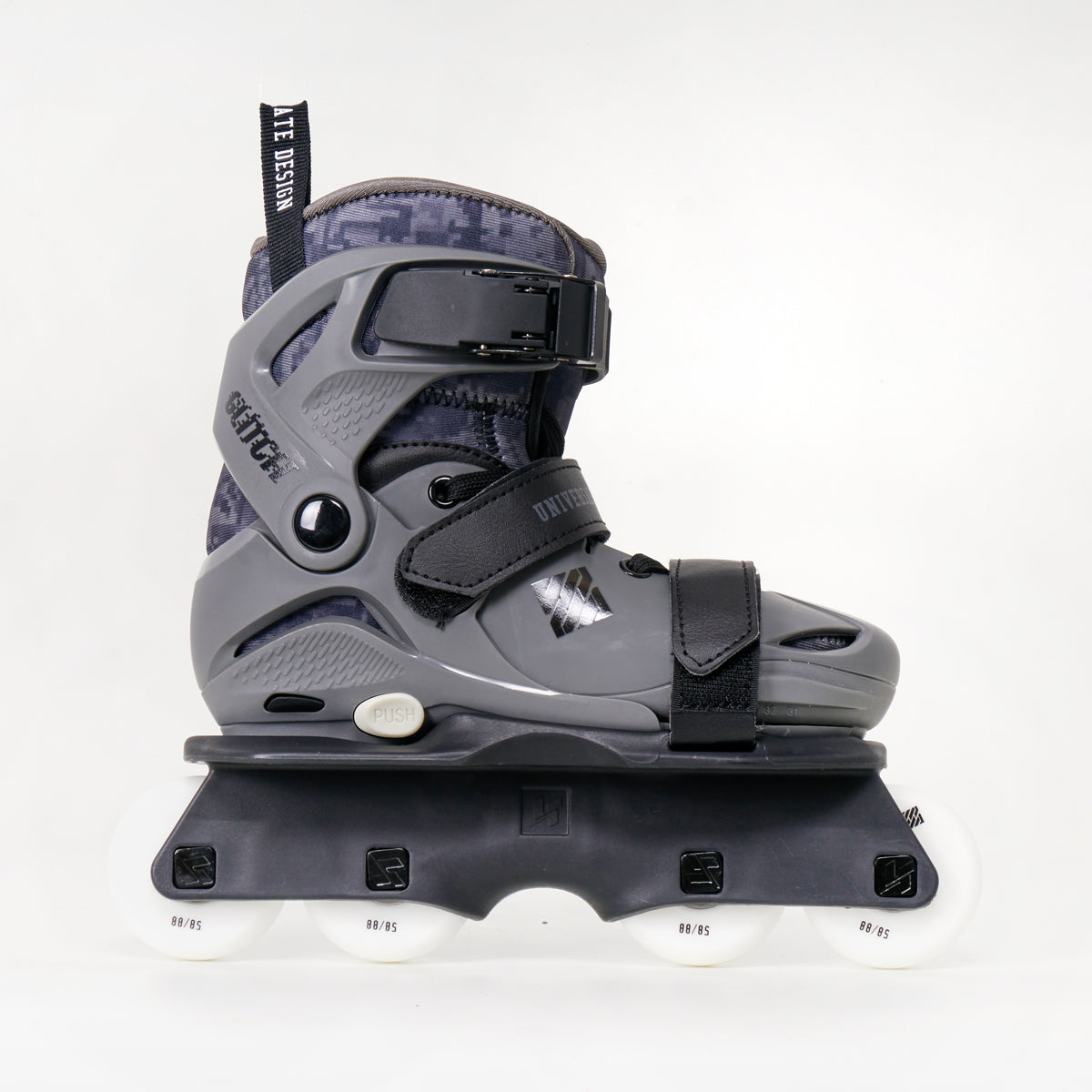 USD Glitch Junior Adjustable Roller Skates - Grey - Perfect for Kids Indoor & Outdoor Skating, Rink, Park, and Street Use