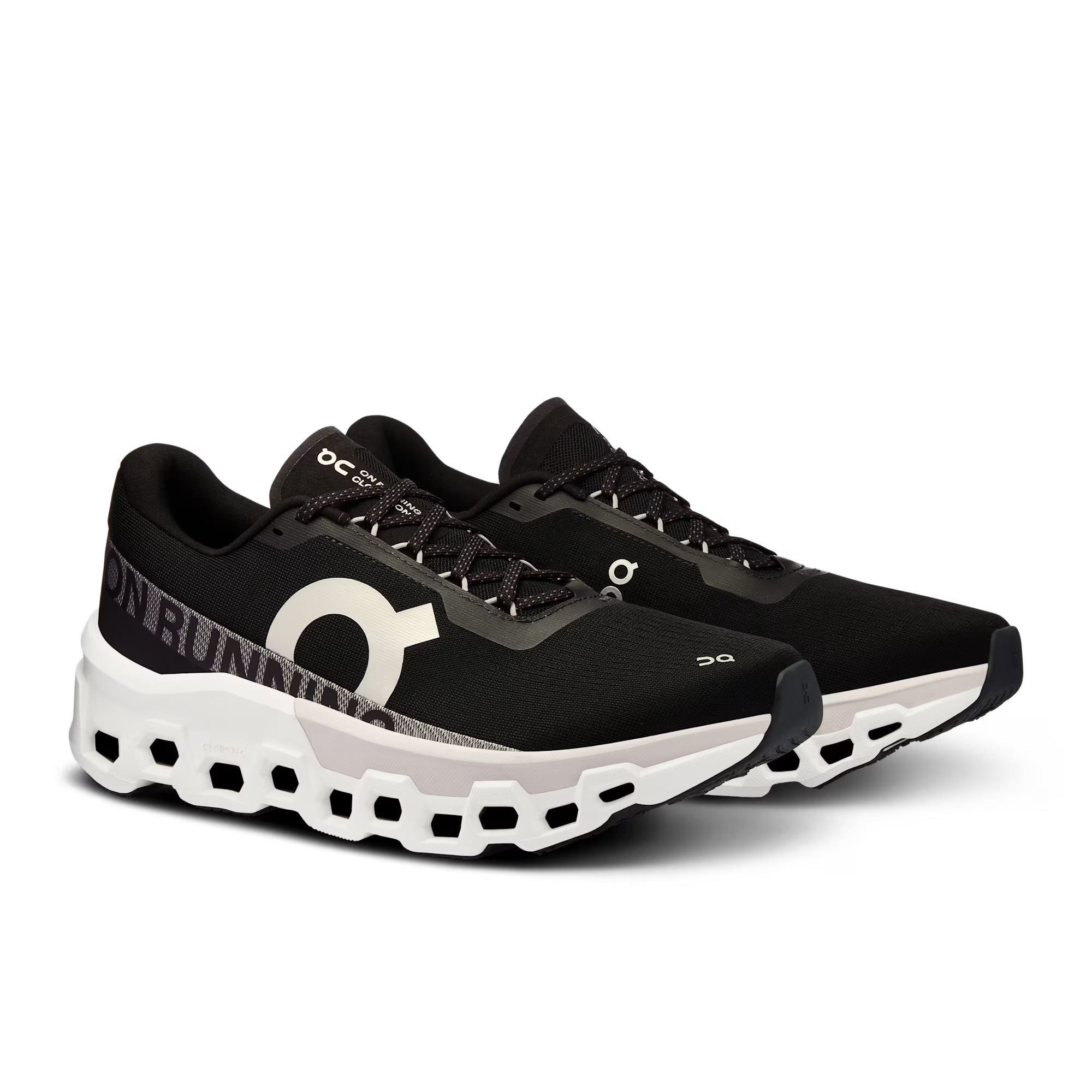 ON Men's Cloudmonster 2 Running Shoes - Black/Frost - Lightweight Cushioned Sneakers for Road Running & Marathon Training