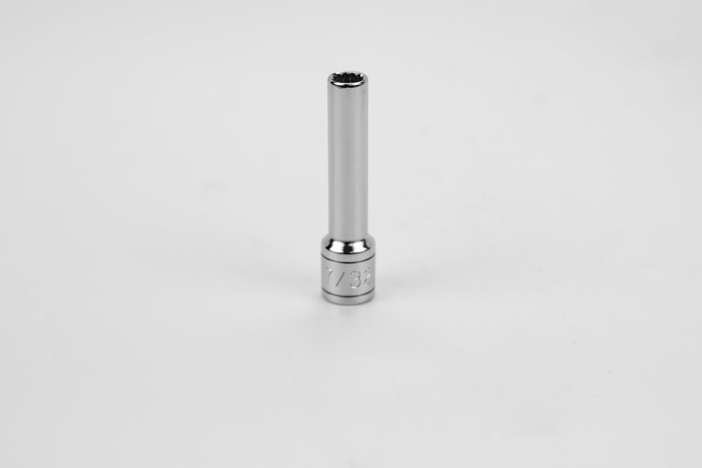 7/32 1/4 Drive 12 Point Fractional Deep Chrome Socket - Professional Grade Tool for Automotive Repair & DIY Projects