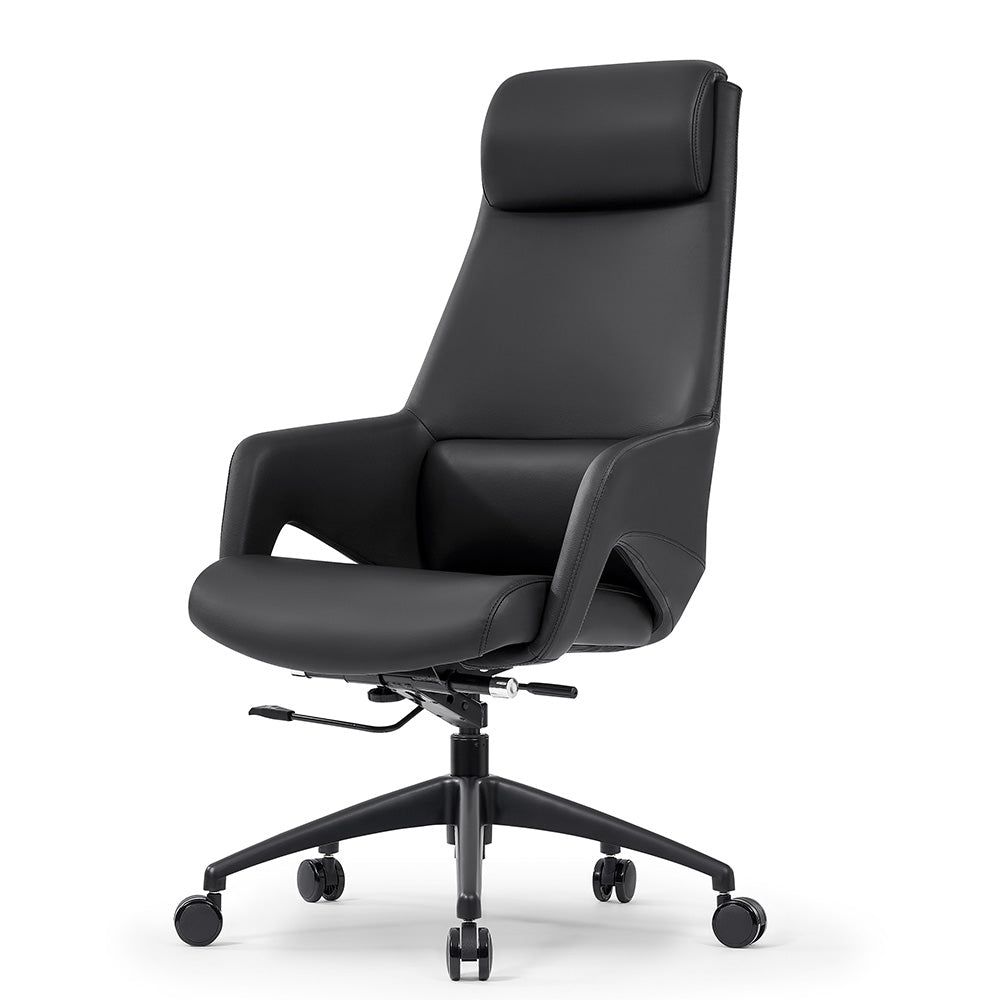 Premium RONAN Executive Office Chair - Ergonomic High Back Desk Chair with Adjustable Height & Lumbar Support - Black - Perfect for Home Office, Conference Rooms & Corporate Workspaces