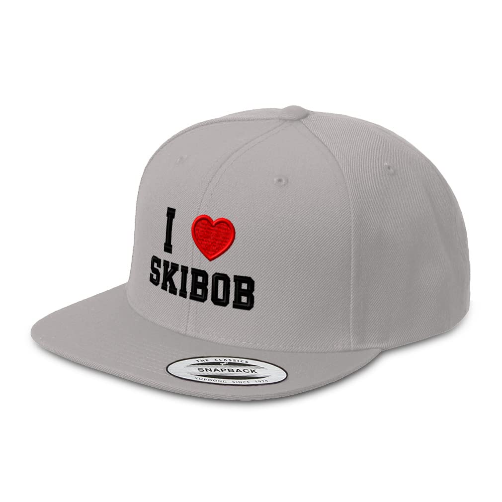 Stylish Snapback Hats for Men & Women - Love Skibob Red Heart Design, Acrylic Material - Perfect for Sports Fans, Casual Wear & Outdoor Activities