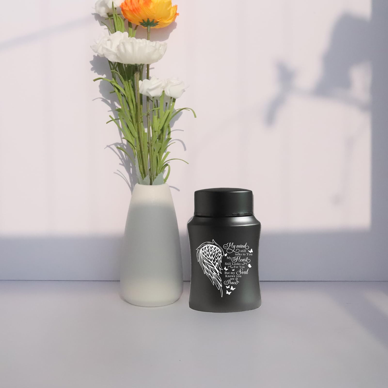 4.5 Inch Small Stainless Steel Cremation Urn for Human Ashes - Mini Keepsake Memorial Urn Container - Perfect for Home Display, Travel, or Scattering Ceremonies