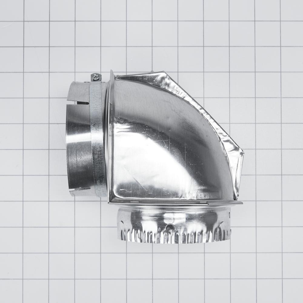 Amana 4396020BULK Dryer Exhaust Wall Elbow - 4 Inch Vent Duct Connector for Clothes Dryer, Durable Metal Construction - Perfect for Laundry Room, Basement & Home Ventilation Systems