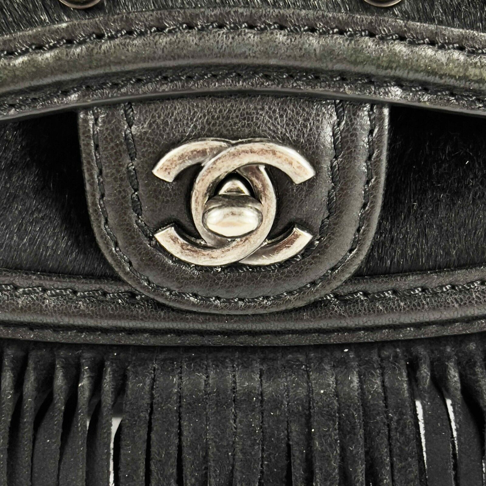 CHANEL Paris Dallas Large Calfskin Ponyhair Fringe Bowling Shoulder Bag - Luxury Designer Handbag for Women, Perfect for Evening Parties & Special Occasions
