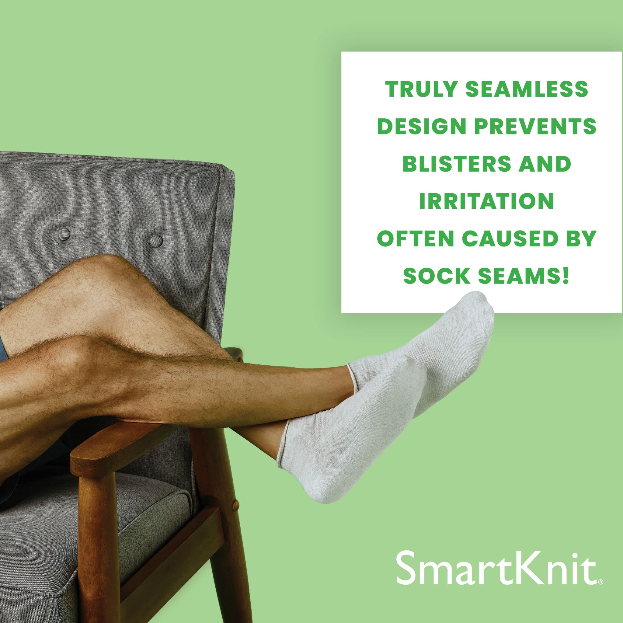Seamless Diabetic Mini Crew Socks - 3 Pack (6 Pairs) - Ultra Soft Non-Binding Comfort Socks for Men & Women - Ideal for Diabetes, Swollen Feet & All-Day Wear