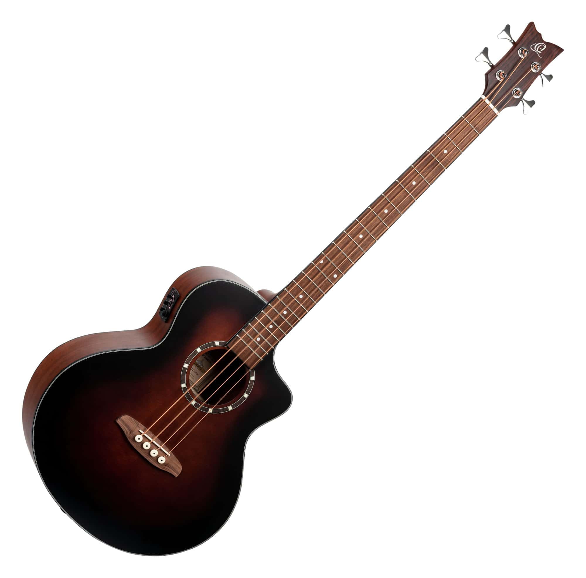 Ortega D7CE-BFT-4 Deep Series 4-String Acoustic Bass Guitar - Right-Handed Bourbon Fade Finish | Perfect for Live Performances, Studio Recording & Outdoor Jam Sessions