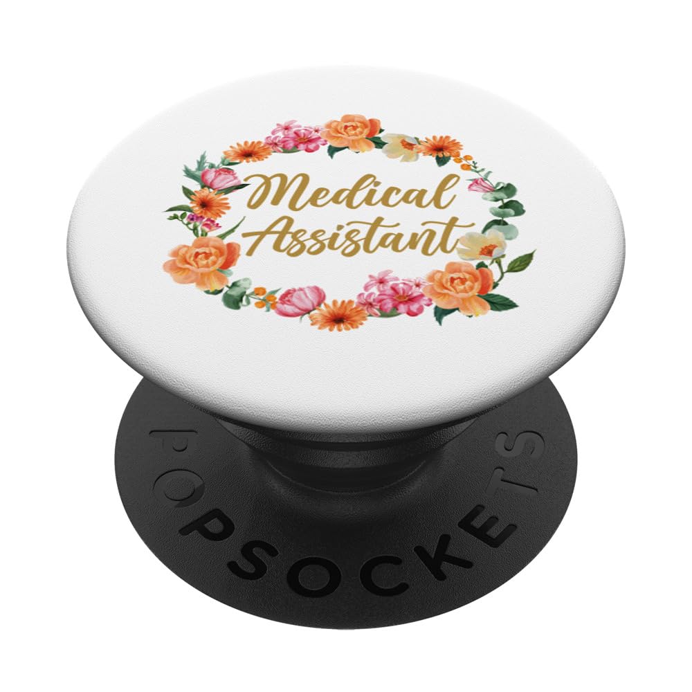 Certified Medical Assistant Floral Flower CMA PopSockets Adhesive PopGrip - Perfect for Phones, Tablets & Laptops - Ideal Gift for Nurses, Doctors & Healthcare Professionals
