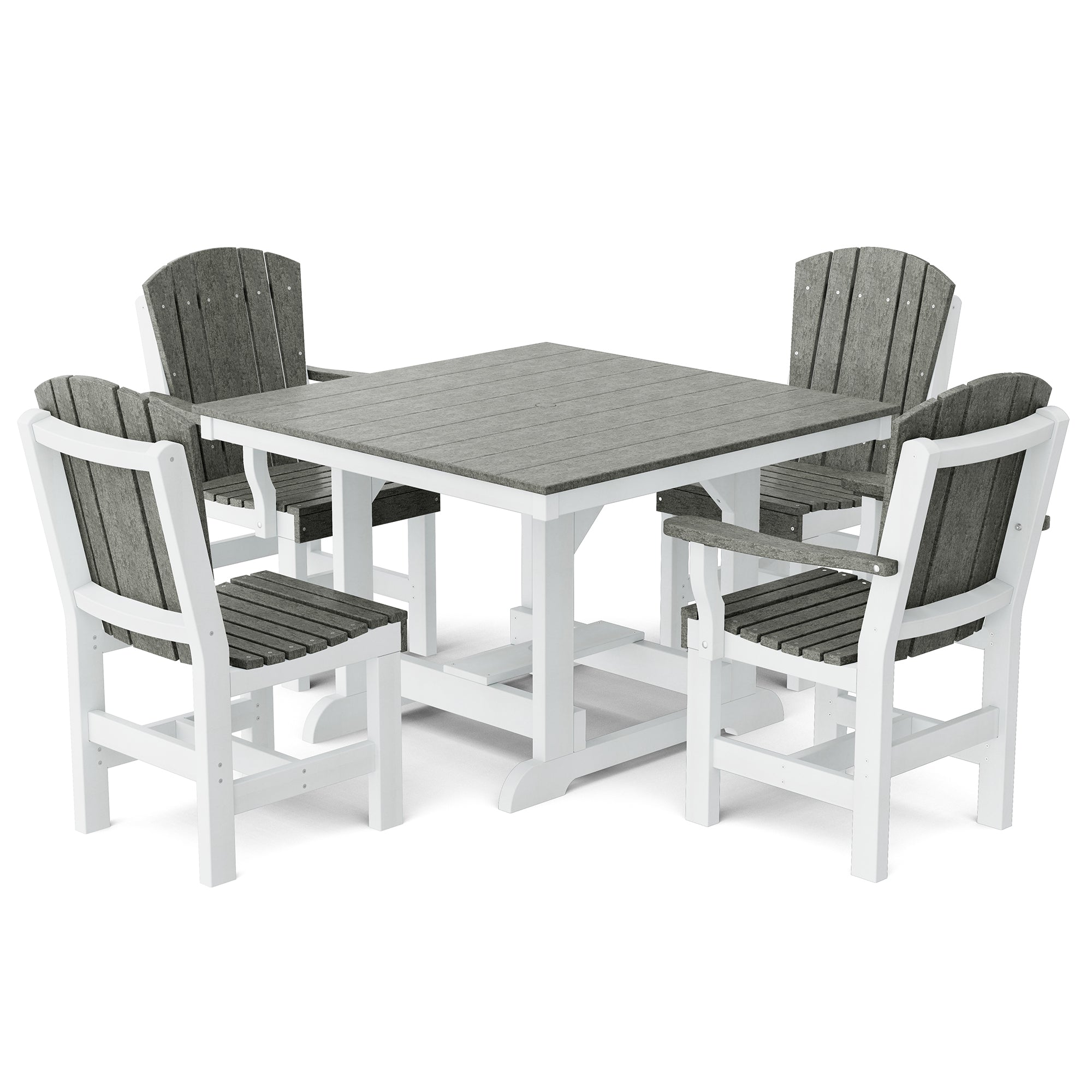 Heritage 5-Piece 44x44 Inch Square Outdoor Dining Set with Cushions - Perfect for Patio, Garden, and Backyard Entertaining