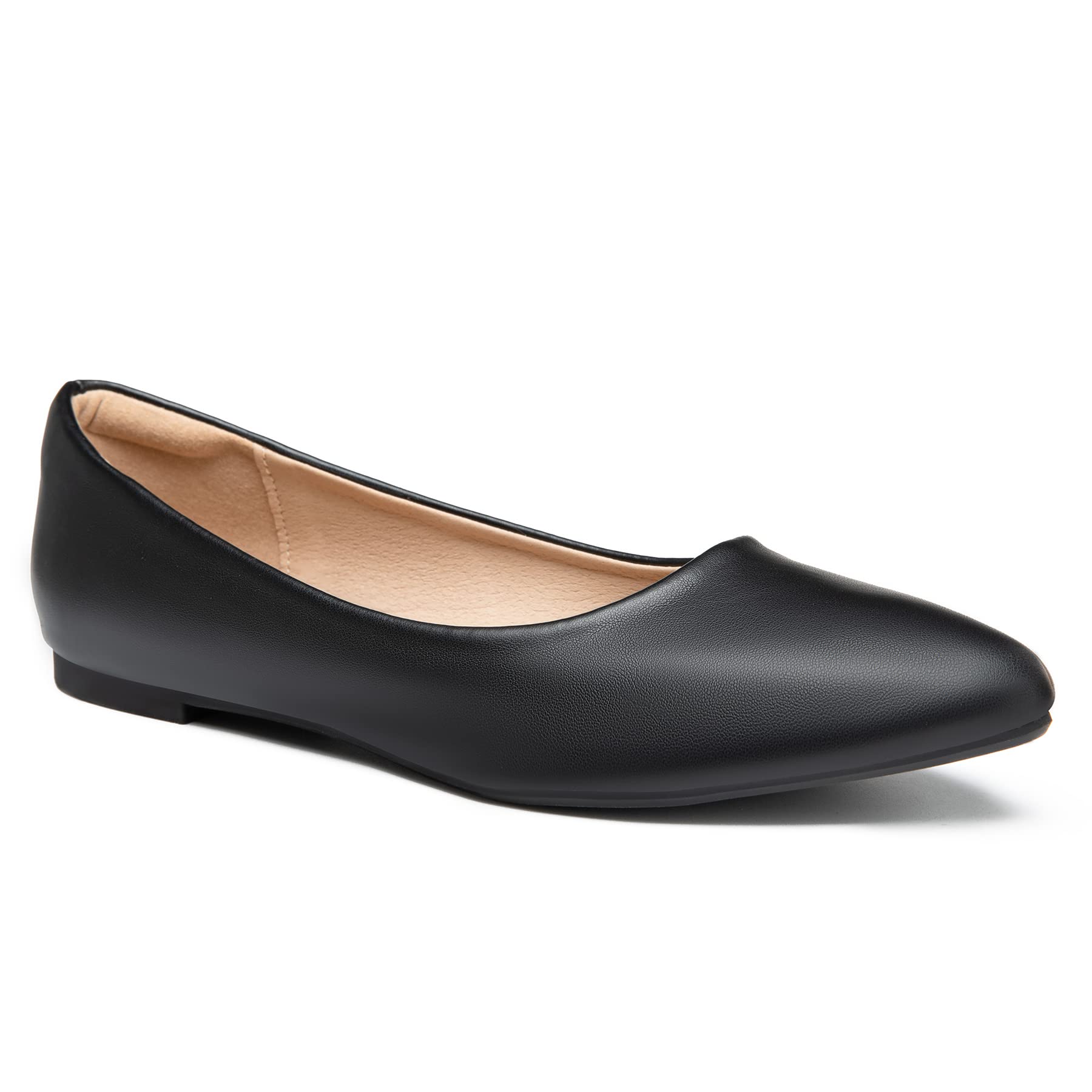 Trary Women's Classic Ballet Flats - Slip On Pointed Toe Comfortable Soft Walking Shoes for Work, Wedding & Dress Occasions