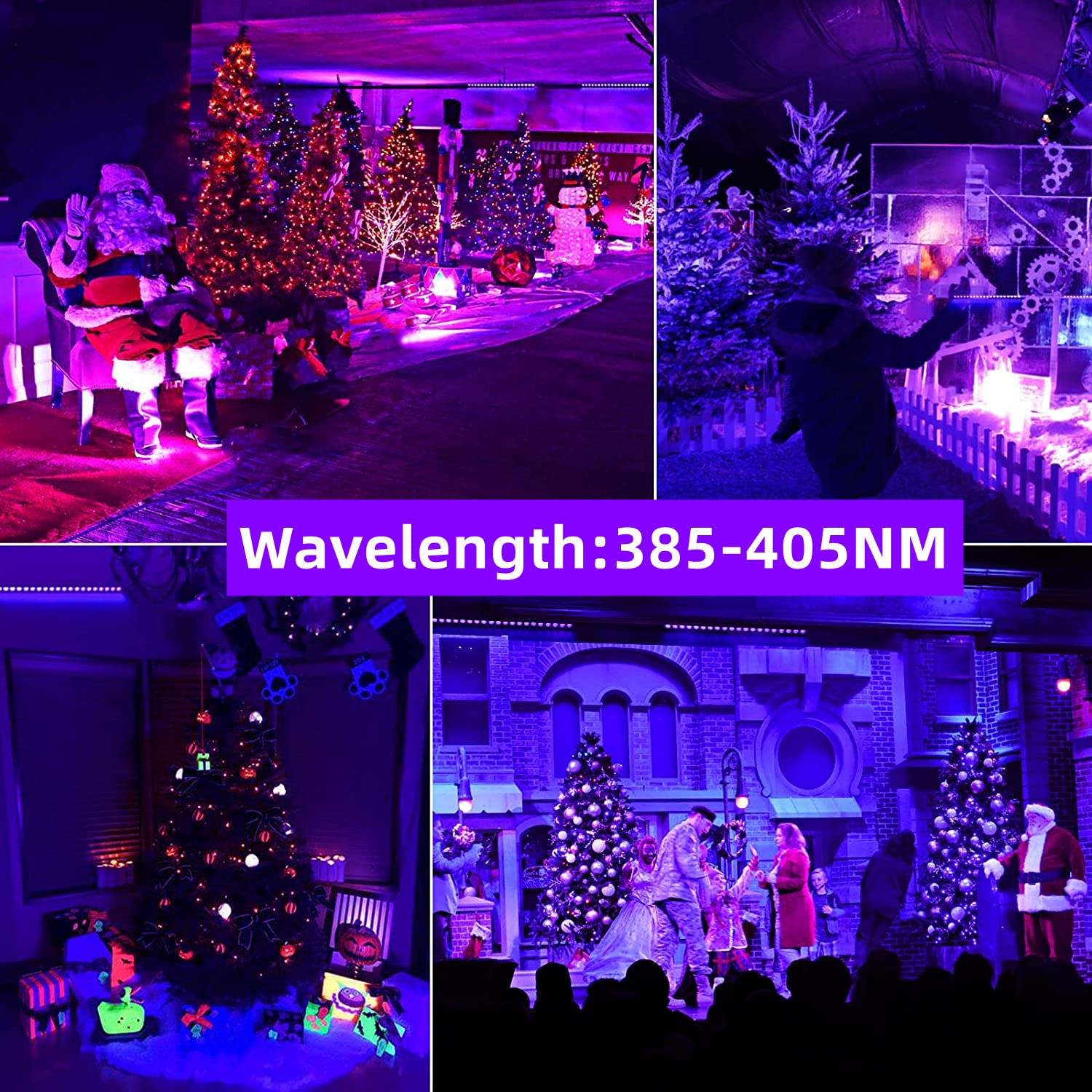 12W Halloween LED Spot Lights - 4 Pack IP65 Waterproof Outdoor Black Spotlights for Garden, Parties & Entertainment - Perfect for Halloween Decorations, Yard Lighting & Event Ambiance