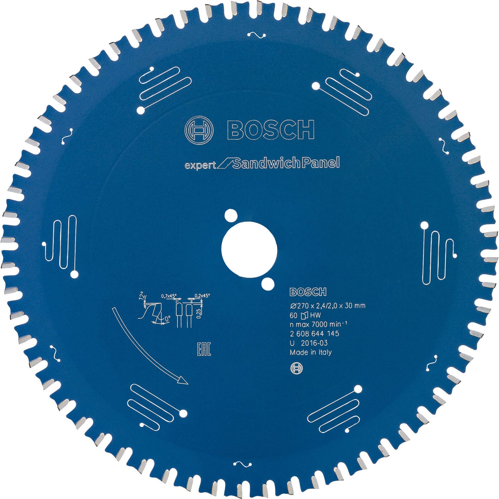 Bosch 2330226 7-1/4 Inch Circular Saw Blade with 24 Teeth - Premium Carbide Tipped for Fast, Smooth Cuts in Wood & Plywood - Ideal for DIY Projects, Carpentry, and Construction Work