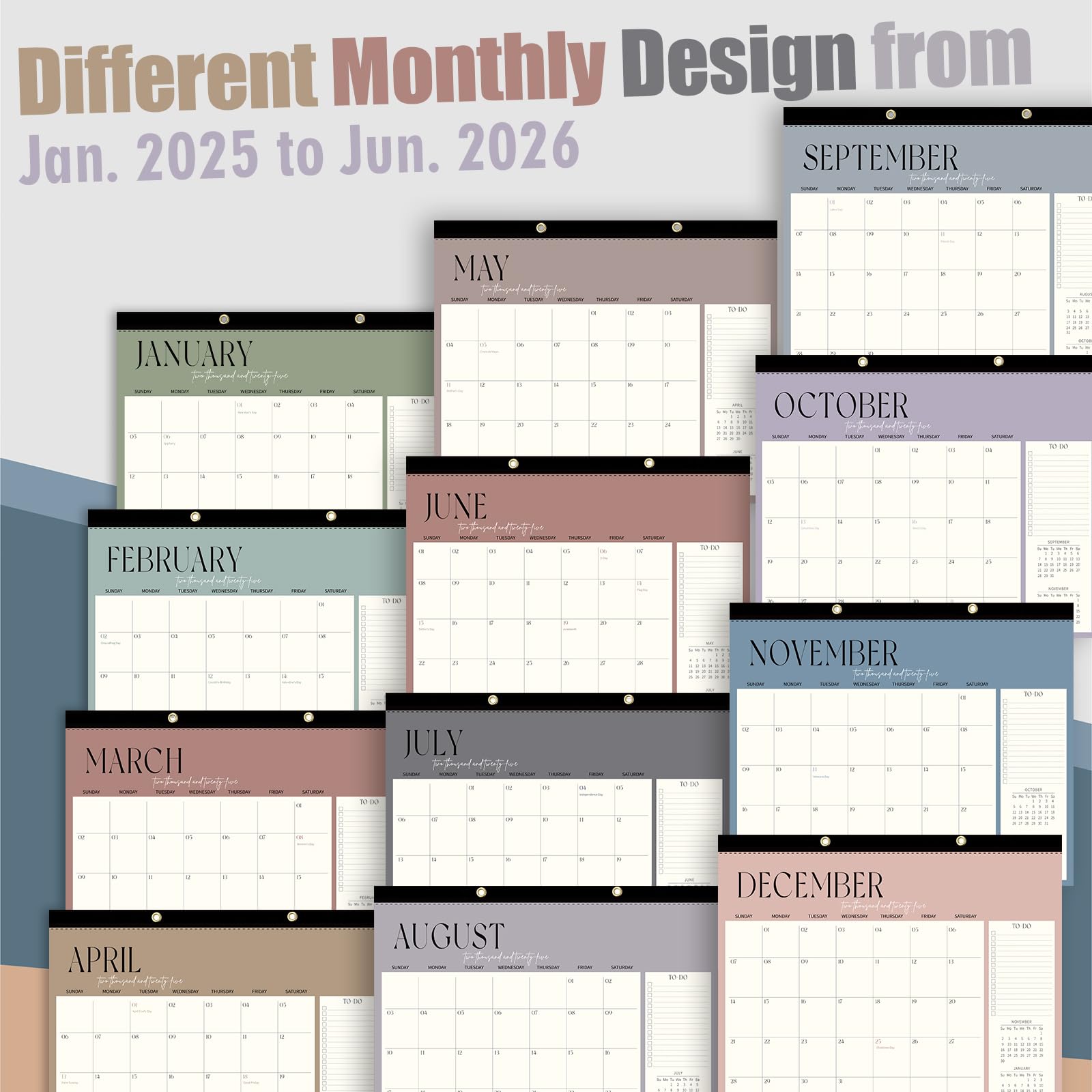 Guasslee 2025-2026 Large 18-Month Desk & Wall Calendar (Jan 2025 - June 2026) - 17