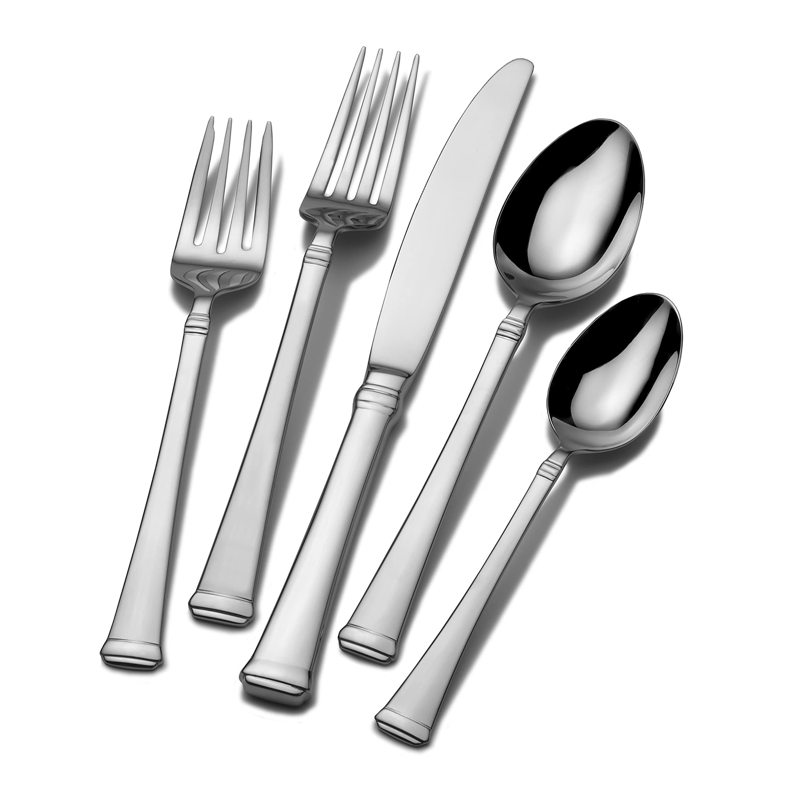 Premium Mikasa Harmony 65-Piece 18/10 Stainless Steel Flatware Set for 12 - Elegant Silverware with Serving Utensils for Fine Dining, Weddings & Holiday Entertaining