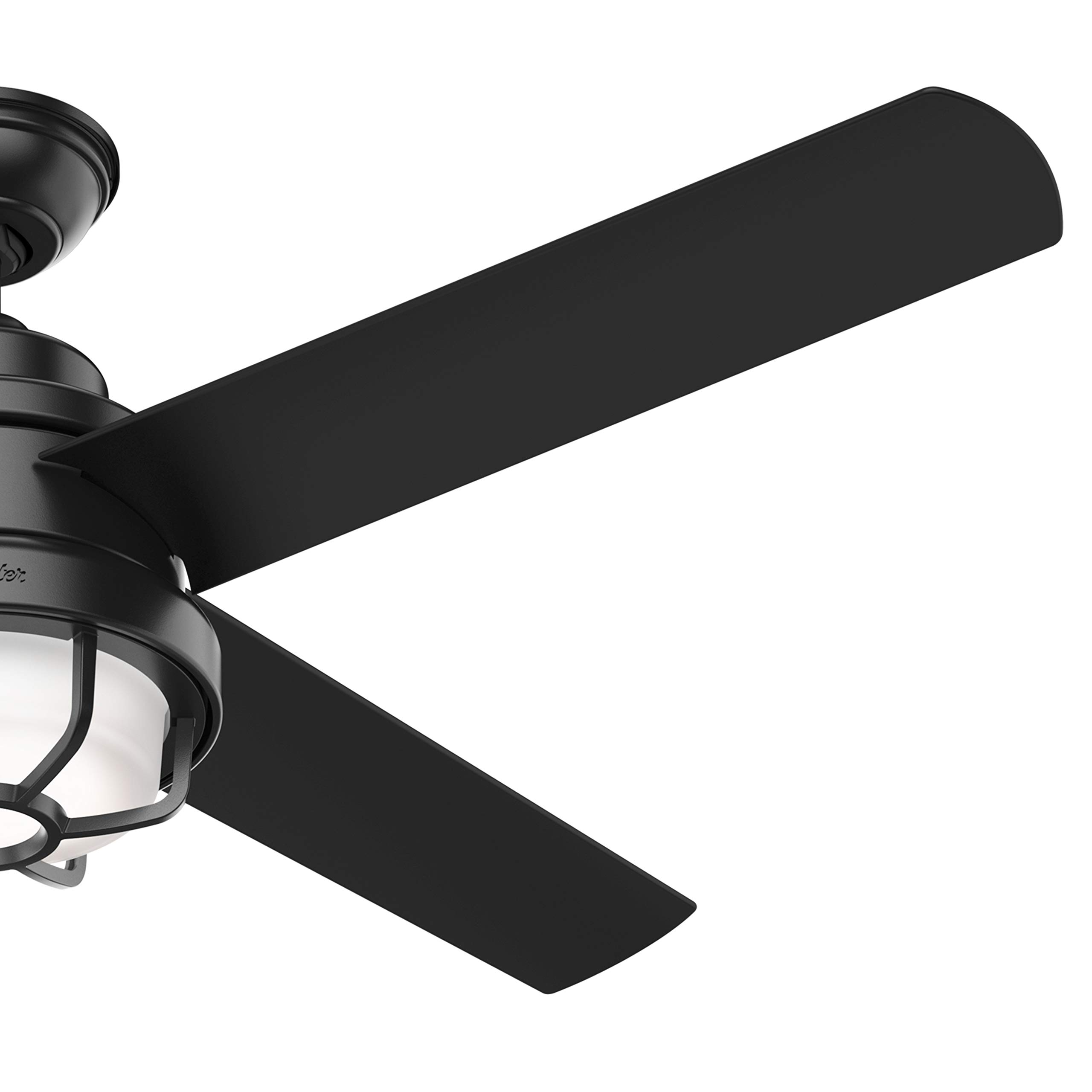 Hunter Fan 54 Inch Matte Black Outdoor Ceiling Fan with LED Light Kit - Weather Resistant, Energy Efficient - Perfect for Patio, Deck, Gazebo & Covered Porch (Renewed)