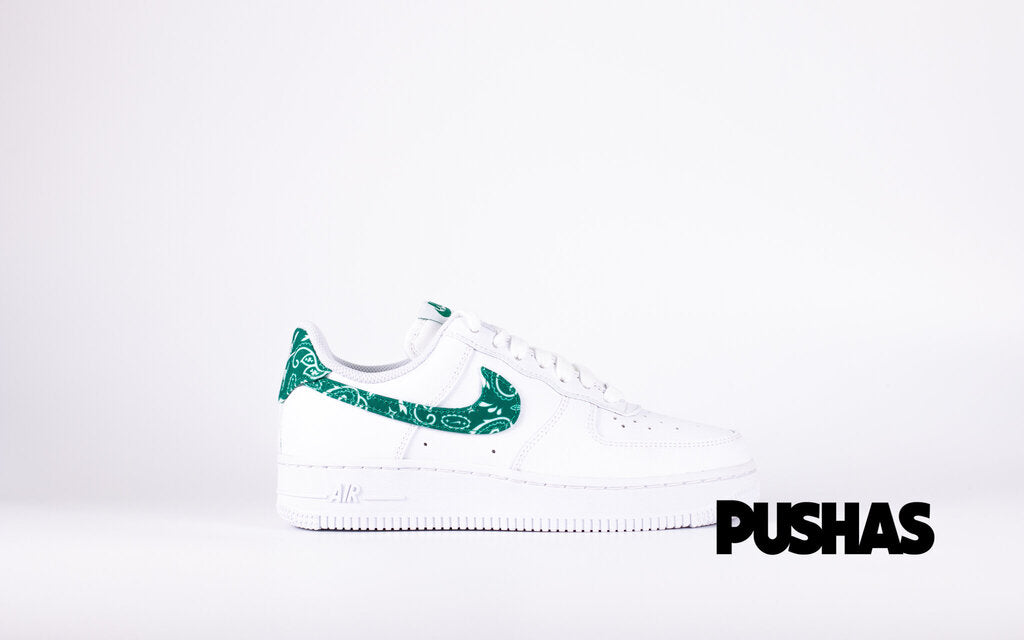 Nike Air Force 1 Low '07 Women's Sneakers - White Green Paisley (2022) | Casual Streetwear & Everyday Fashion Shoes for Women
