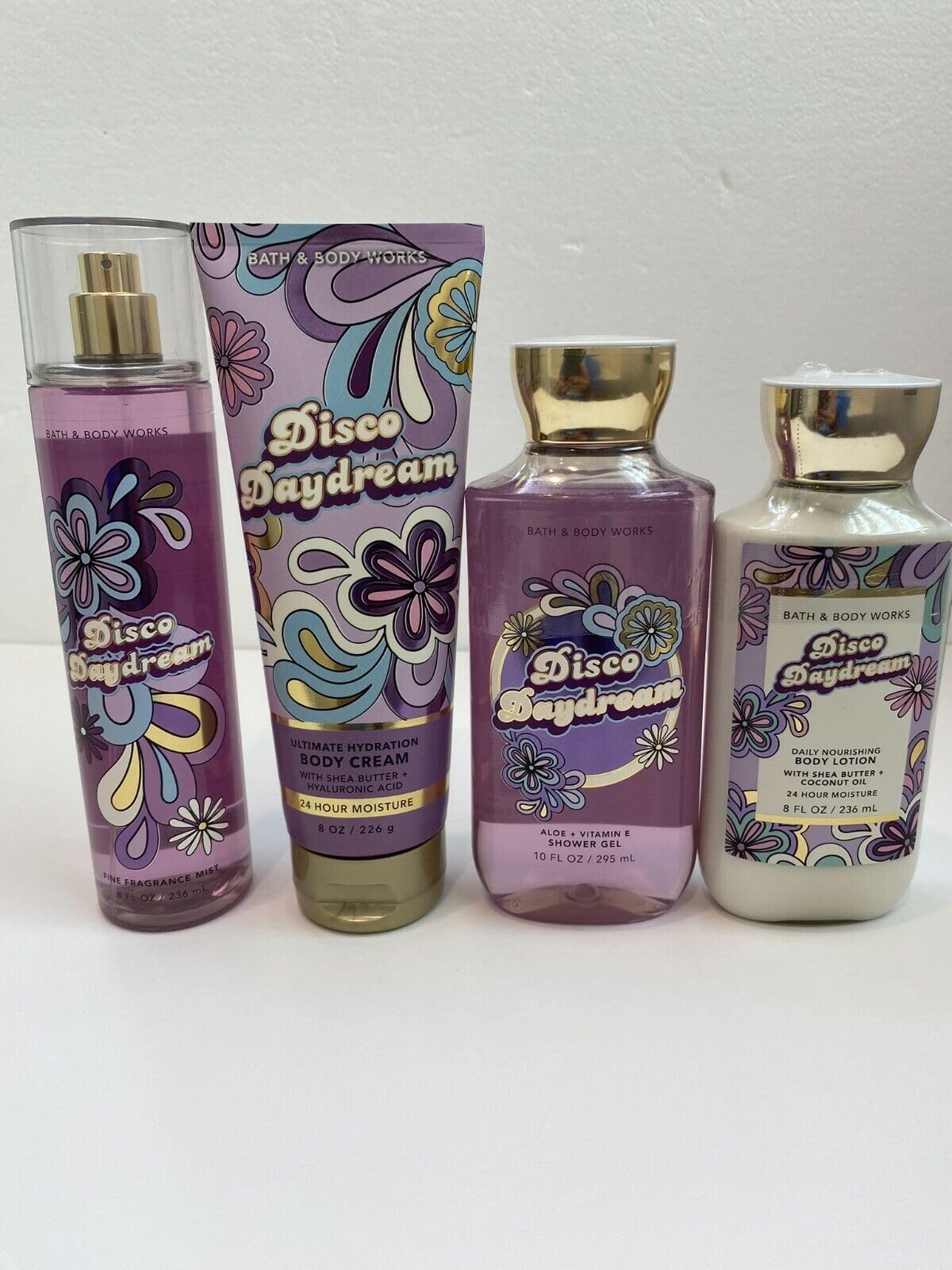 4-Pack Bath & Body Works Disco Daydream Deluxe Fragrance Mist, Body Cream, Shower Gel & Body Lotion Set - Perfect for Gifts, Self-Care & Spa Days