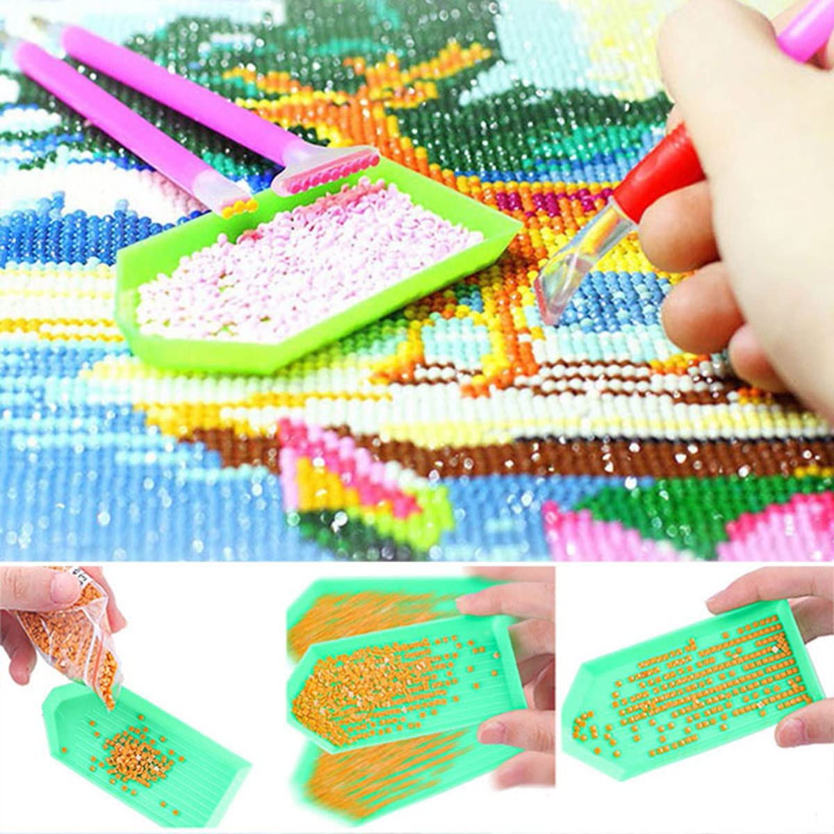 Instarry DIY 5D Diamond Painting Kit - Full Drill Green Tara Mosaic Embroidery Art Set (39.4x27.6 inch) - Perfect for Home Decor, Wall Art & Relaxing Craft Projects