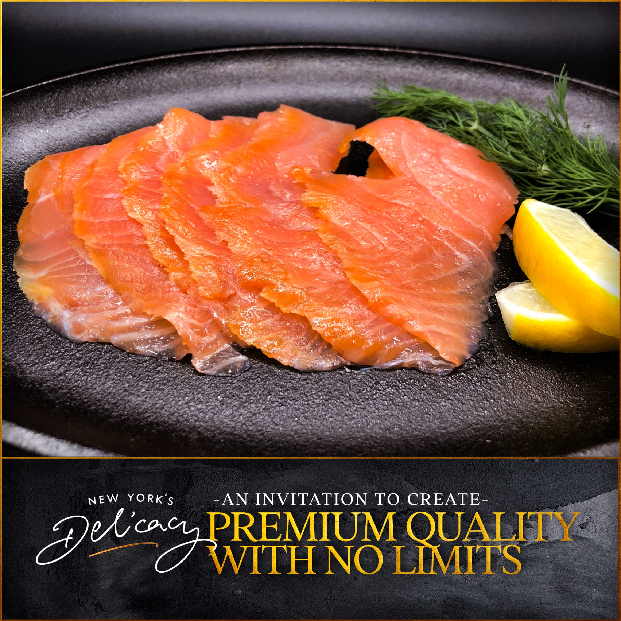 Premium Smoked Salmon Nova - 2.5 Lb (1 Fillet) | Pre-Sliced, Skinless, Kosher Certified, Gluten Free | Rich in Omega-3 | Fresh Atlantic Salmon | Perfect for Bagels, Salads & Charcuterie Boards