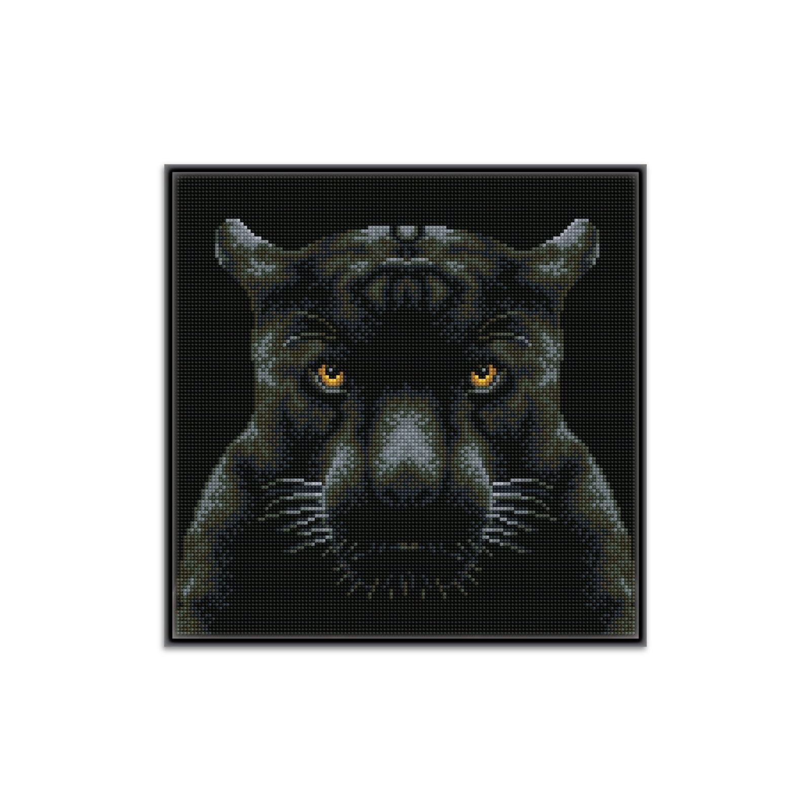 Diamond Dotz If Looks Could Kill Panther Diamond Painting Kit - 13.5x13.5 Inch Pre-Framed Diamond Art for Adults - DIY Relaxing Craft with Dotz Gems - Perfect for Home Decor & Stress Relief