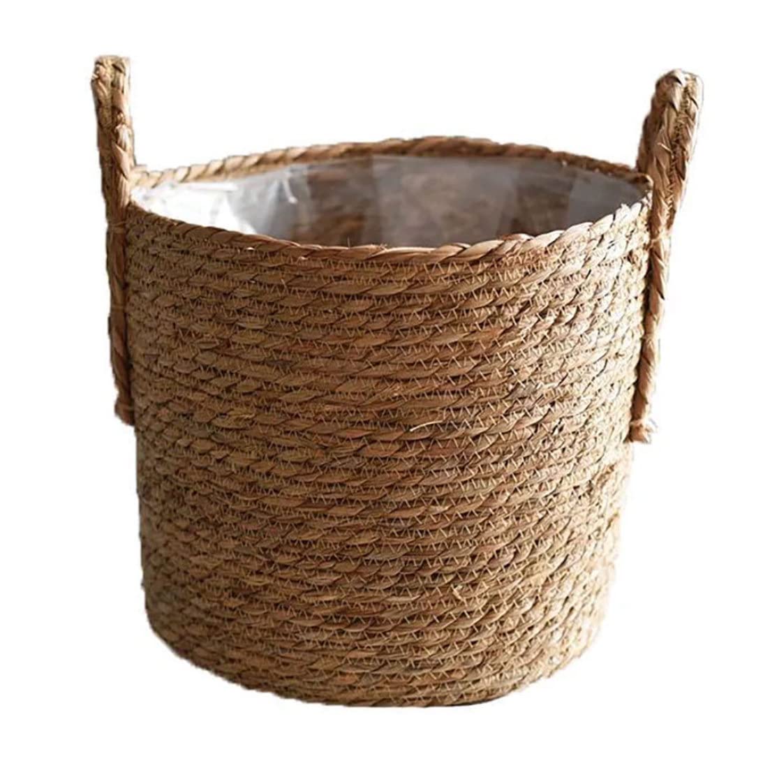 Eaarliyam Woven Planter Basket with Liners - Straw Flower Pot for Garden Decor, Indoor & Outdoor Plant Container - Perfect for Patio, Balcony, and Home Decoration (Medium Size)