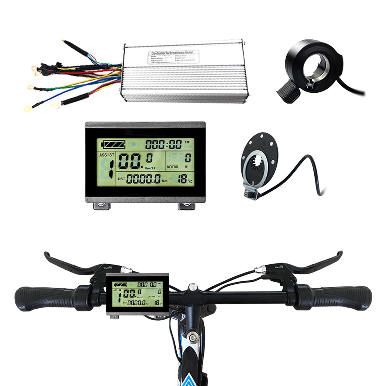 Brushless Motor Speed Controller for Electric Bicycles & Scooters - LCD Display, E-Bike Upgrade Kit | Perfect for Commuting, Off-Roading & DIY Modifications