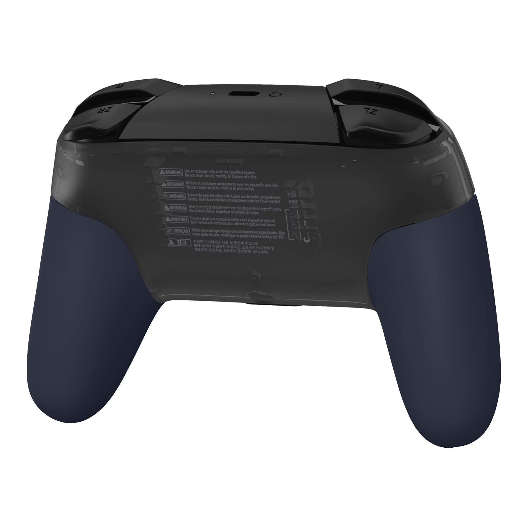 eXtremeRate Midnight Blue Soft Touch Replacement Handle Grips for Nintendo Switch Pro Controller - DIY Hand Grip Shell (Controller Not Included) - Perfect for Gaming Comfort & Customization
