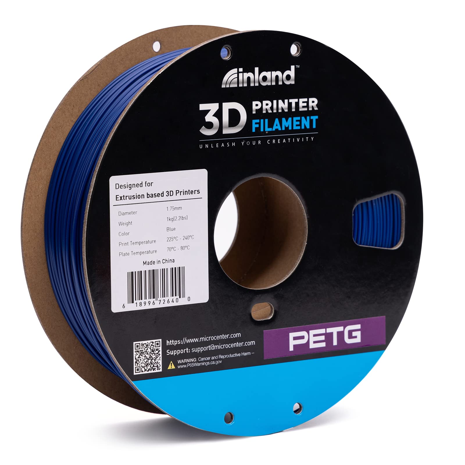 Premium Blue PETG Filament 1.75mm for 3D Printing - 1KG Spool with High Precision (±0.03mm) - Ideal for Functional Prototypes, DIY Projects & Cosplay Props