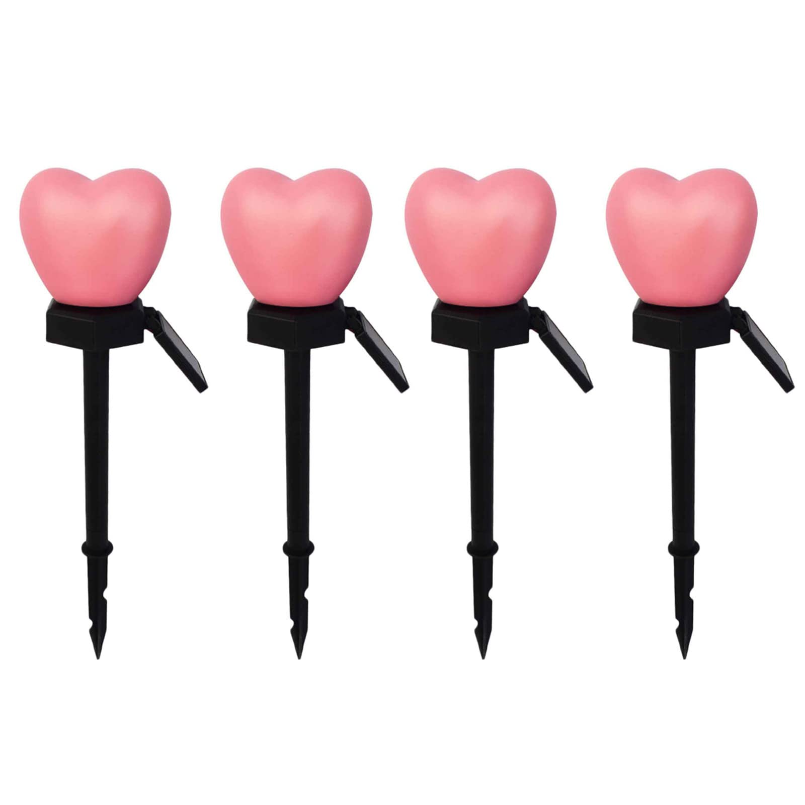 Solar Garden Lights Outdoor - 4 Pack LED Solar Powered Stake Lights for Valentine's Day, Christmas Tree Decorations, Lawn & Yard Decor (Red) - Perfect for Patio, Pathway, Garden, and Holiday Decorating