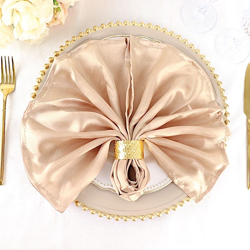 5 Pack 20x20 Inch Premium Satin Dinner Napkins - Elegant Formal Dining, Wedding, Party & Holiday Table Setting Accessories