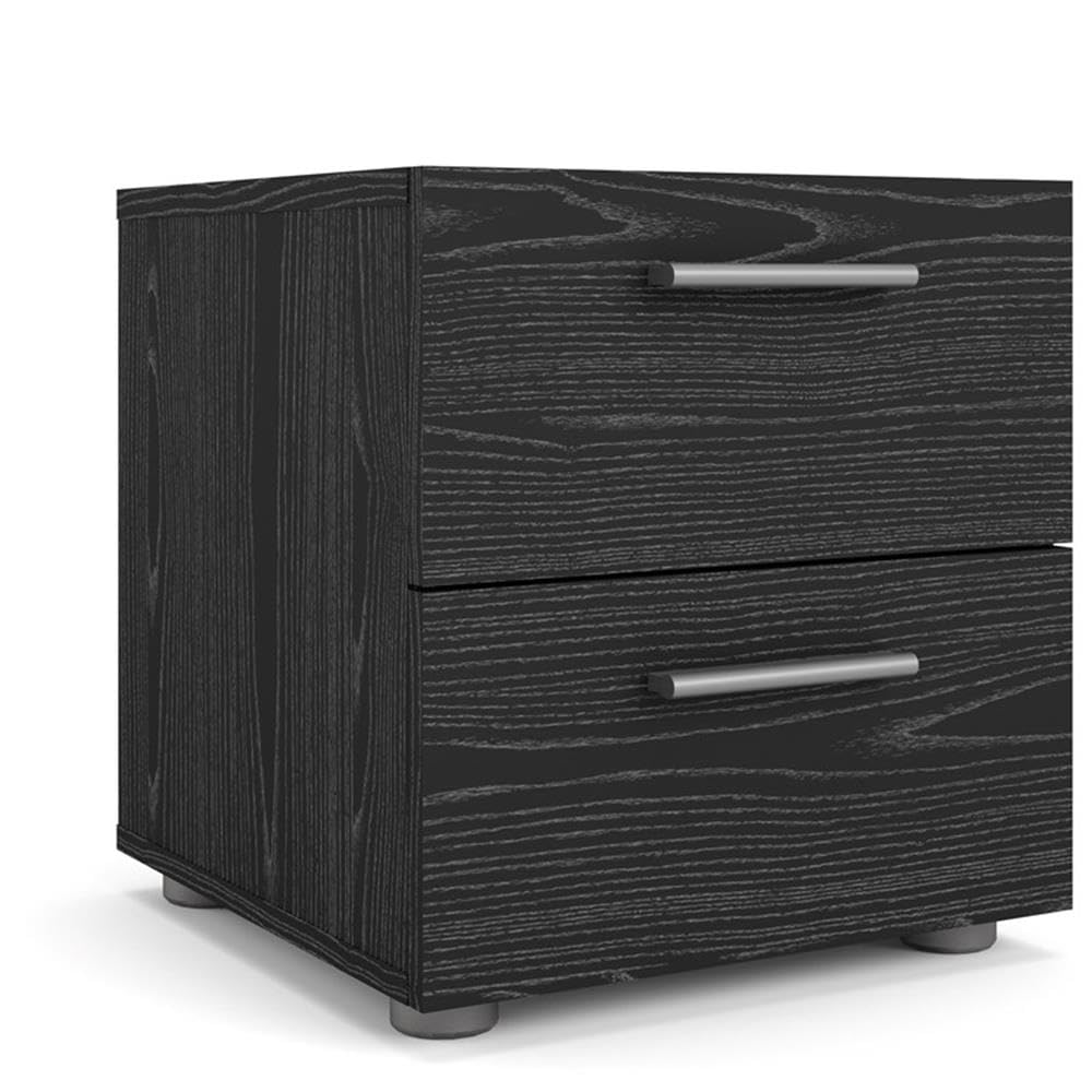 Home Square 3-Piece Bedroom Set with Chest & 2 Nightstands - Black Woodgrain Finish for Master Bedroom or Guest Room Decor