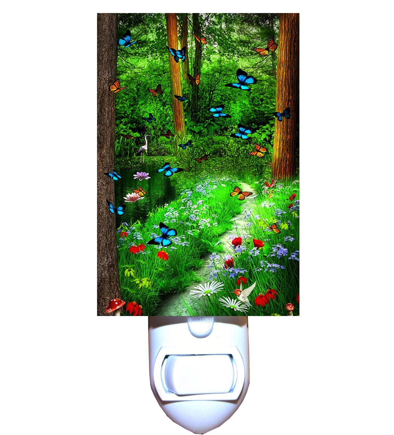 Woodland Butterflies LED Night Light - Decorative Bedroom Lamp for Kids, Nursery, Home Decor - Perfect for Nighttime Reading & Relaxation