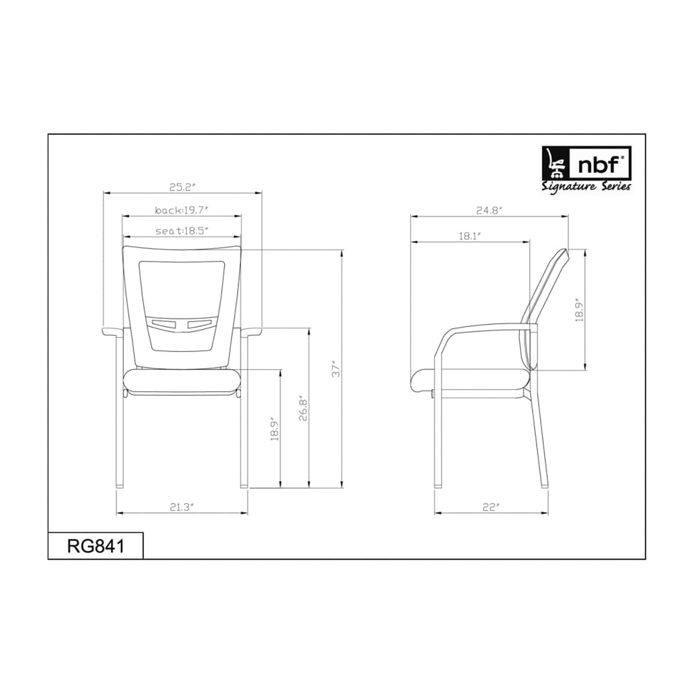 Ergonomic Mesh Back Guest Chair with Memory Foam & Lumbar Support - Black Mesh, Dove Fabric Seat, Sturdy Frame - Perfect for Office, Conference Room, or Home Workspace