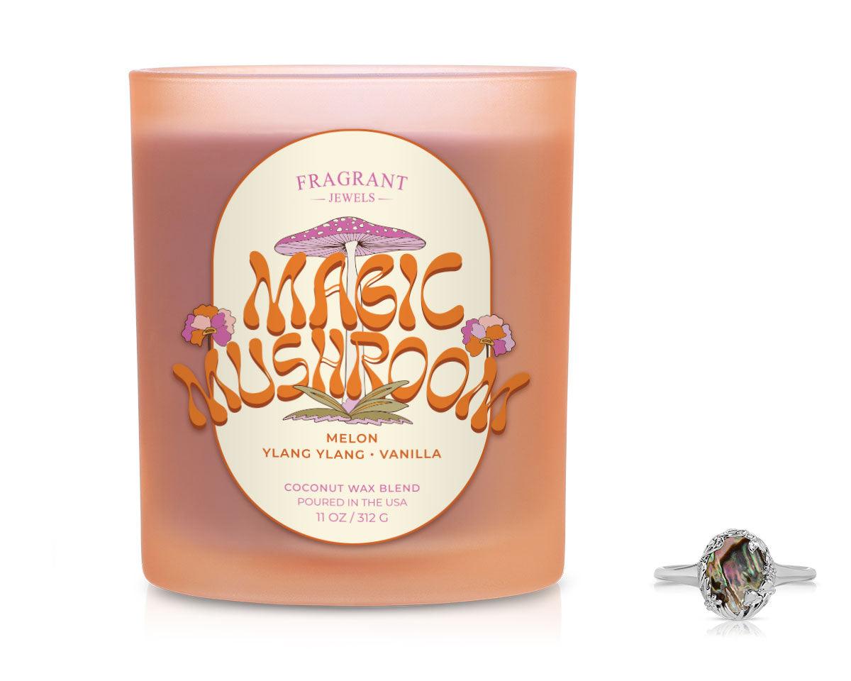 Magic Mushroom Jewelry Candle - Handmade Soy Wax Candle with Hidden Ring Inside - Perfect for Gifts, Relaxation & Home Decor