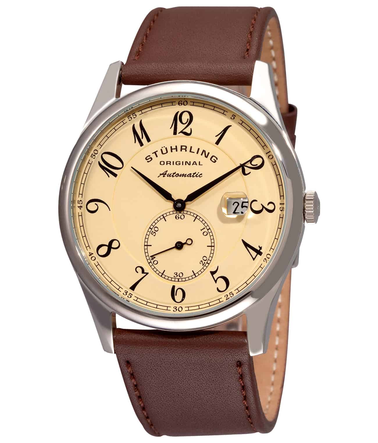 Grey Dial / Silver Case / Black Leather Strap Tang Buckle