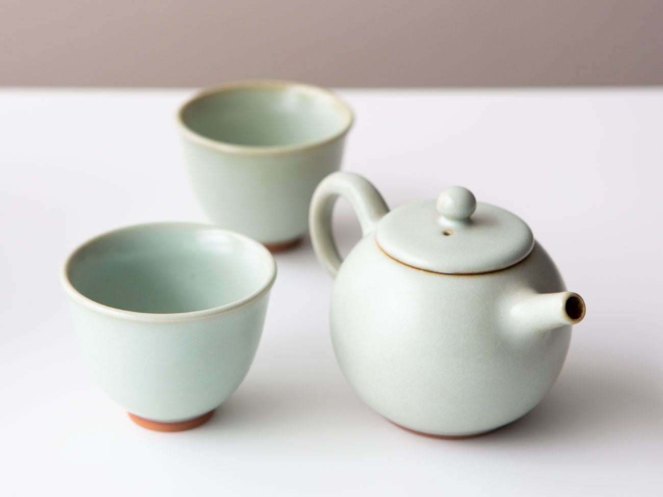 Exquisite Celadon Tulip Cups - Handcrafted Ceramic Tea Set for Home & Office - Perfect for Tea Lovers, Gift Giving & Elegant Decor