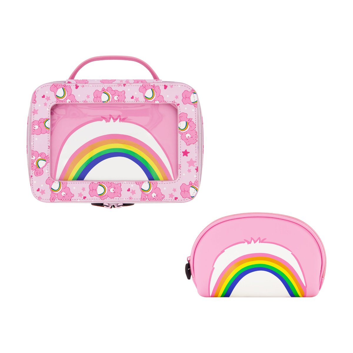 Care Bears Cheer Bear 2-Piece Travel Cosmetic Bag Set - Perfect for Makeup Storage & Travel Accessories Organization