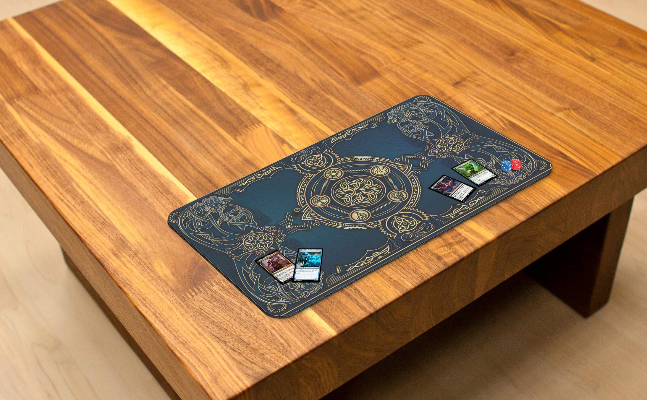 Royal Dragon Blast Stitched MTG Playmat - Premium Magic The Gathering Game Mat for MTG, YuGiOh & TCG - Original Fantasy Art Design - Perfect for Card Game Tournaments & Home Gaming Sessions