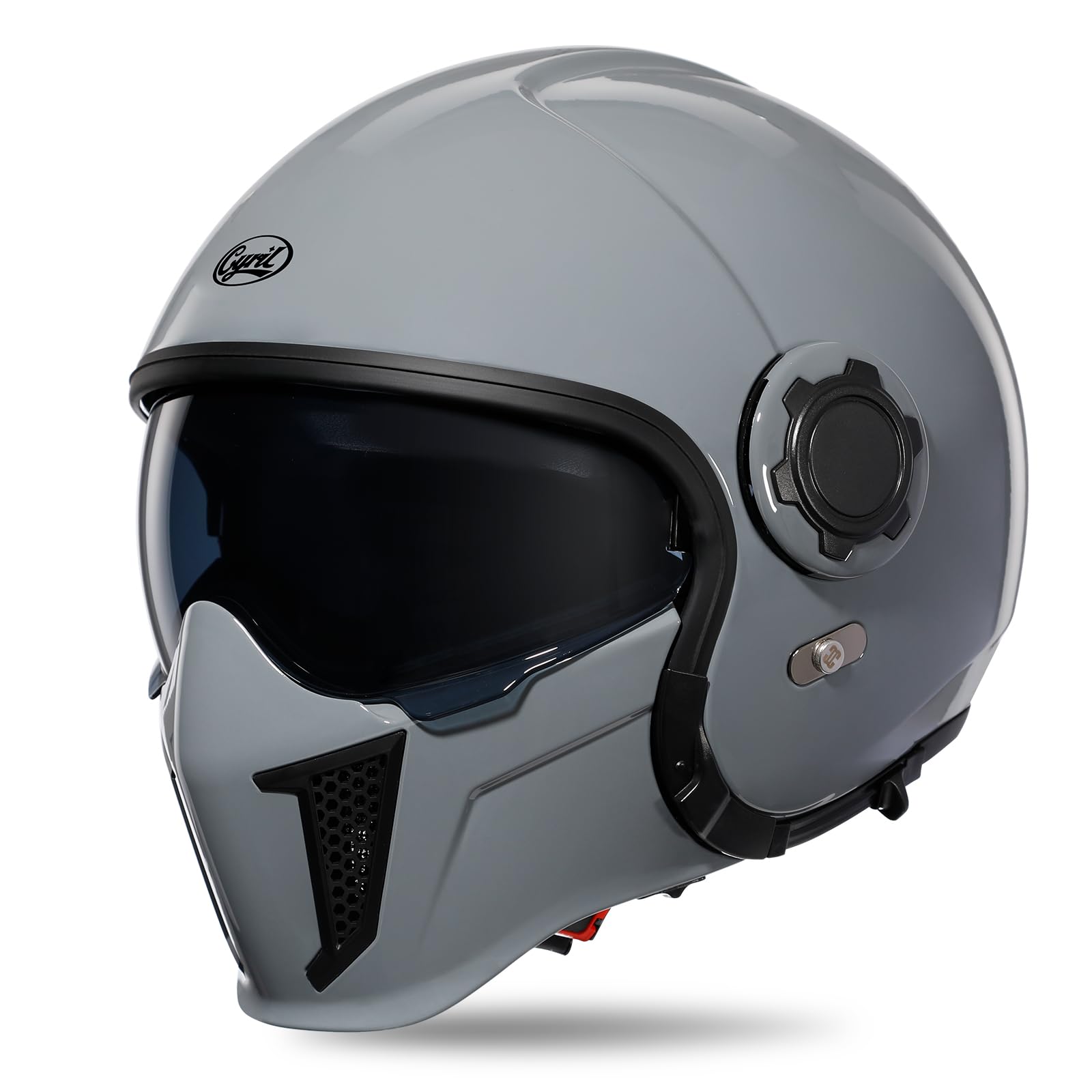 DOT Approved Full Face Motorcycle Helmet with Dual Visors - Removable Modular Dirt Bike Helmet for Men, Women & Youth (Grey) - Perfect for Street Riding, Off-Road Adventures & Racing