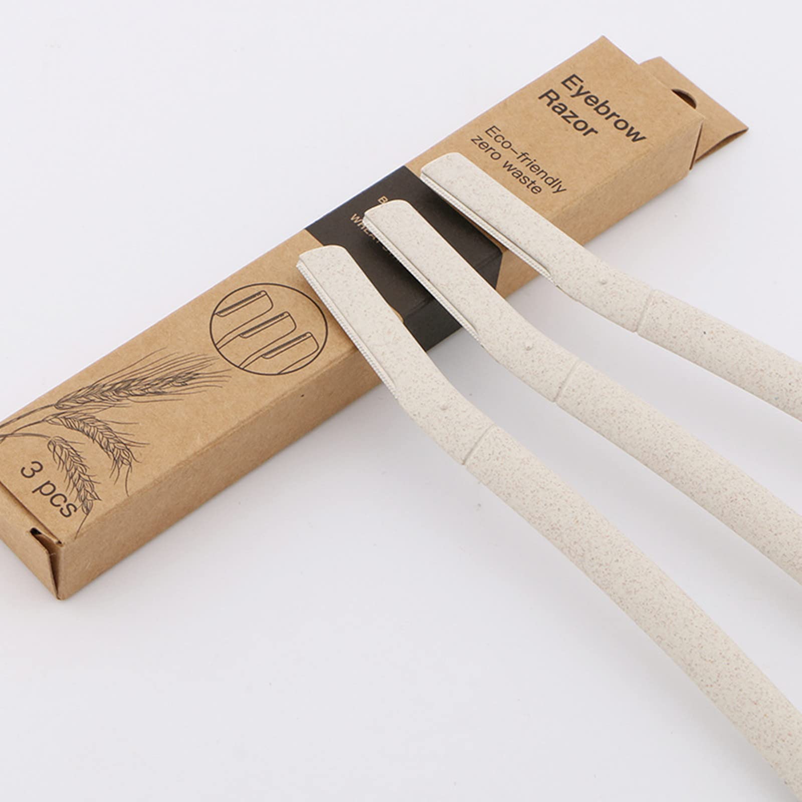 Cheeroyal 3/6PCS Biodegradable Wheat Straw Dermaplaning Blades - Eyebrow Razor & Peach Fuzz Remover for Face - Safe for Men & Women (6 Pack) - Perfect for At-Home Skincare & Hair Removal